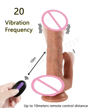 Daljinski Upravljalnik Z Vibriranjem Realističen Dildo Velik Penis Dick Vagina Vibrator Za G Spot Spodbujanje Adult Sex Igrača Za Ženske Masturbacija