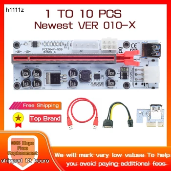 1 DO 10PCS VER010-X PCIE Riser 010 Riser PCI Express X16 Odcepa Za Video Kartice, 4Pin 6Pin Moč 8 Kapacitivnost LED Za Rudarstvo Rudar